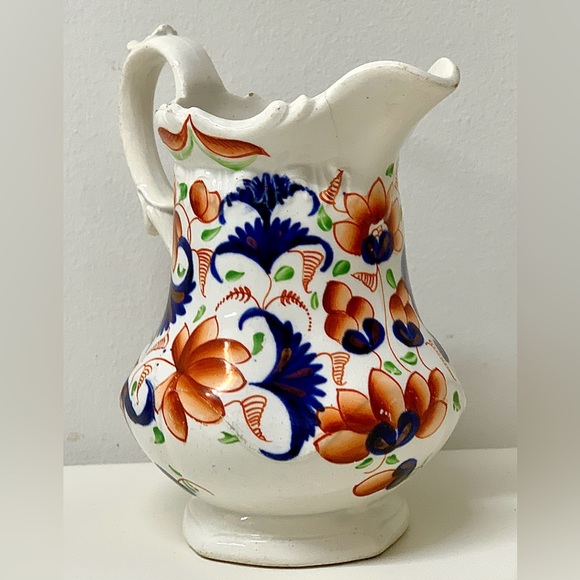 19th Century Antique Gaudy Welsh Eryri Pattern Soft Paste Jug Handled Pitcher - Picture 3 of 16